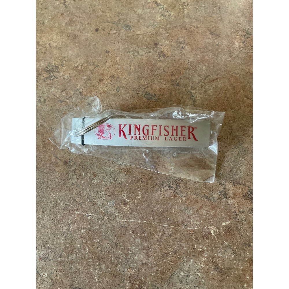 Kingfisher Premium Lager Beer Bottle Opener Keychain Metal Silver Red Logo NEW
